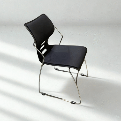 9to5 Stacker Chairs - Black Frame and Black Cushion