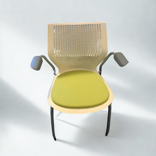 Knoll MultiGeneration Stacker - White Frame with Green Cushion