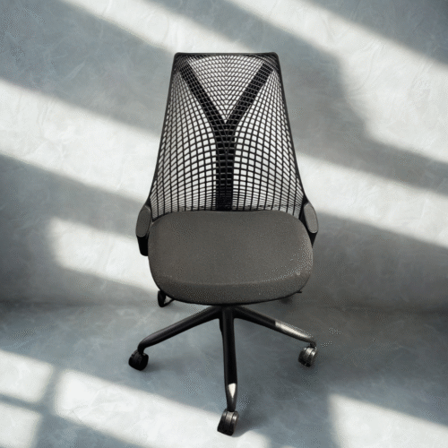 Herman Miller Sayl Chair - Armless, Black Frame, Black Seats