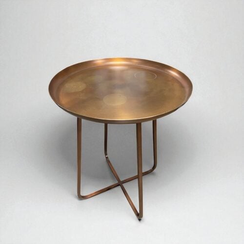 CB2 Round Bronze Side Table