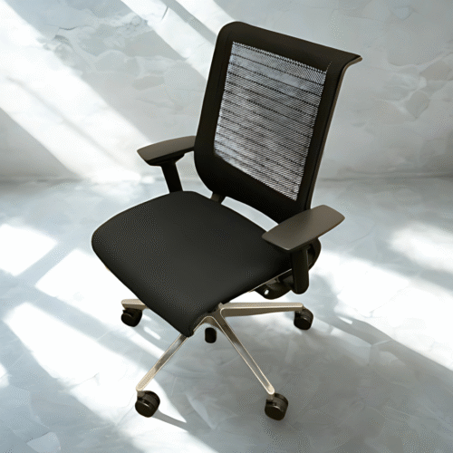 Steelcase Think Chair – Black Mesh Back, Black Seat, Polished Base