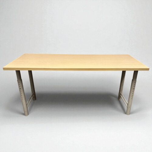48" / 60" / 72" Adjustable Height Table – Maple or White Top with H-Legs