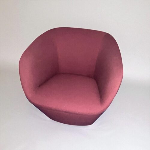 Maroon Lounge Chair – Fabric Upholstery – Accent Seating