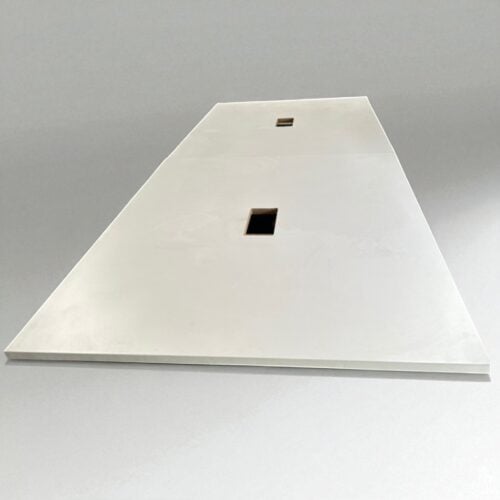 144" × 60" Conference Table – White Laminate (Includes Power Boxes)