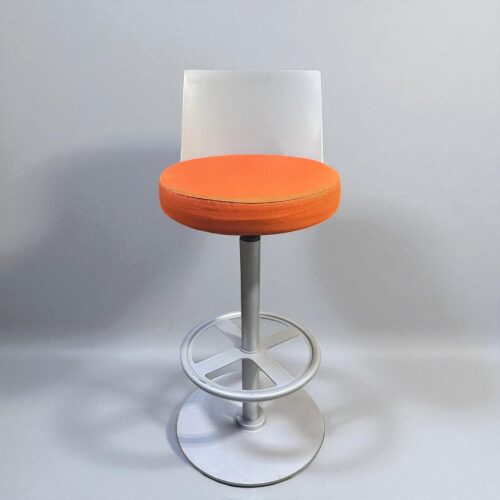 Orange Seat Gray Stool