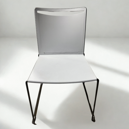 Gray With Black Base Stacker Chair