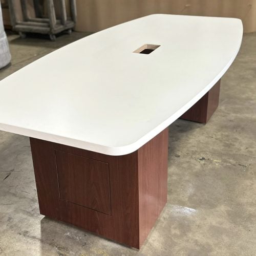 White Curved Edge Conference Table
