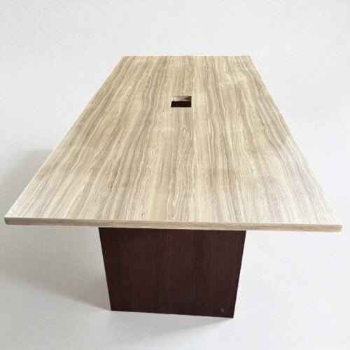 96" × 42" Maple Conference Table– Medium Wood Laminate (Alt. Bases Available)