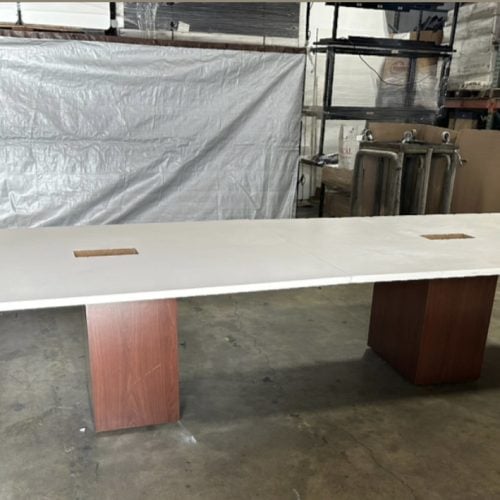 White Large Squared Conference Table