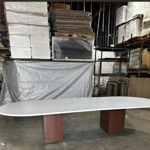 White Oval Top Conference Table