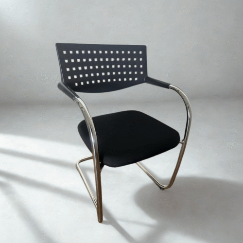 Vitra Visavis Black Plastic Back Stacking Chairs