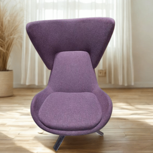 Deep Violet Lounge Chair – Fabric Upholstery – Casual Lounge Seating