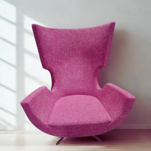 Blush Pink Lounge Chair – Soft Fabric – Casual Lounge Seating