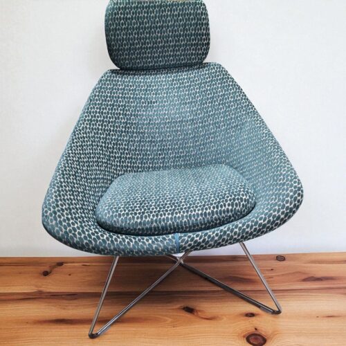 Forest Green Pattern Lounge Chair – Fabric Seating – Modern Accent Chair