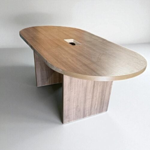 72" × 36" Oval Walnut Conference Table