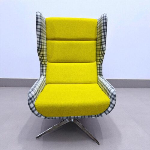 Sunflower Yellow Lounge Chair – Fabric Seating – Compact Accent Chair