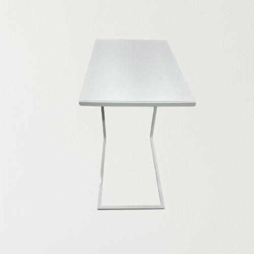 Laptop/Cafe table - White Tabletop, White Base
