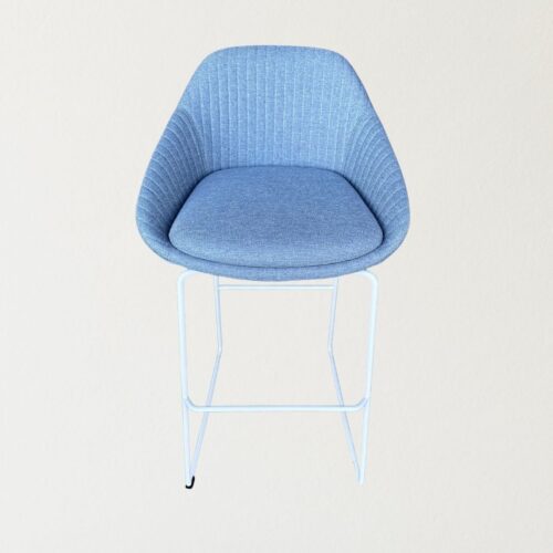Gray Bar Stool with Padded Cushion