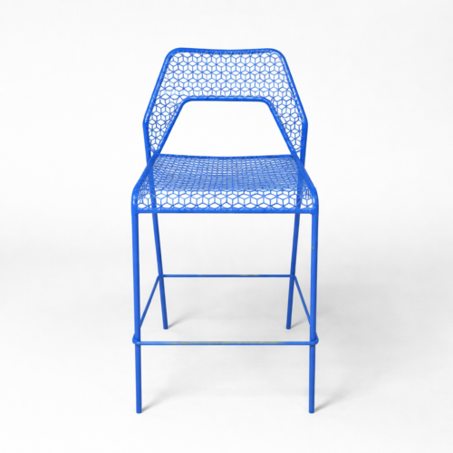 Blue Finish Modern bar-height Stool