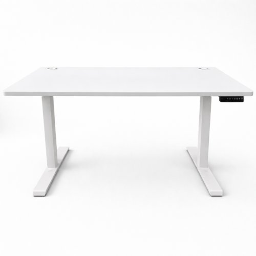 White AMQ Sit Stand Desk