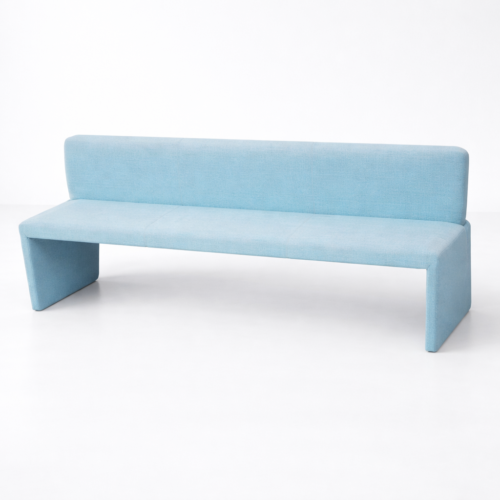 Light Blue Upholstered Bench Seat