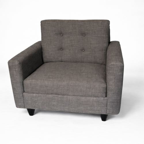 Dark Brown Textured Fabric Lounge