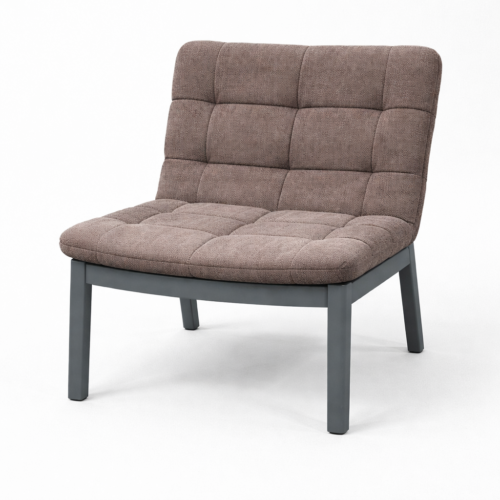 Warm Taupe Fabric Lounge Chair
