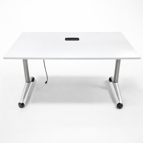 White Top Silver Base Training Table