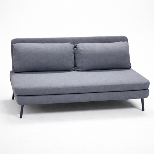 Modern Gray Sofa with Back pillows, Metal Legs