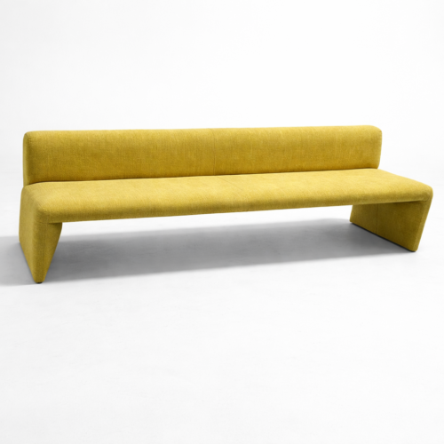 Modern Upholstered Bench - Mustard Yellow