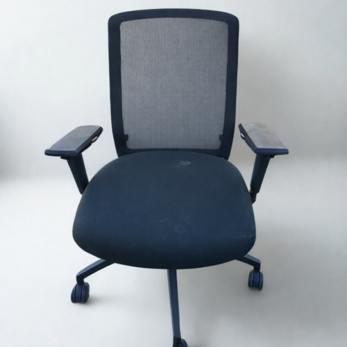 Mesh Backrest and Fabric Padded Seat - Black