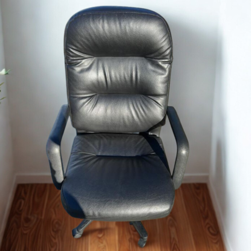 Faux Leather Conference Chair - Black
