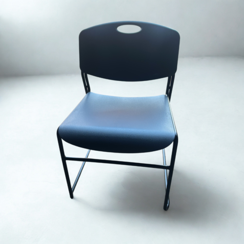 Stacker Training Chair - Armless Steel Blue, Black Frame