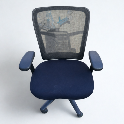 Mesh Task Chair with Fixed Arms - Black