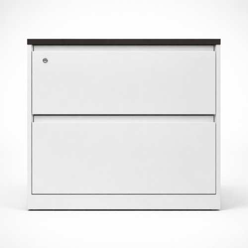 White Filing Cabinet, Wooden Table Top