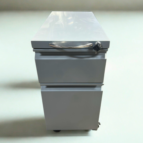 Skinny 2-Drawer Mobile Pedestal – Gray
