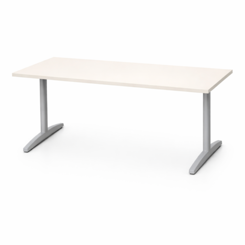 Training Table with Flip Bases – White Top, Gray Base
