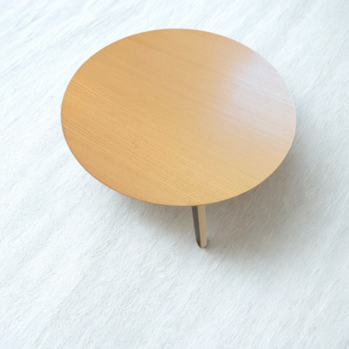 West Coast Industries Round Side Table (Light Oak Finish)