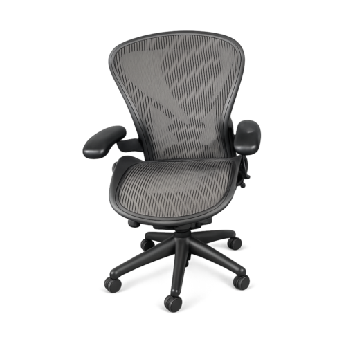 Herman Miller Aeron B Chair - Black Frame Gray Mesh