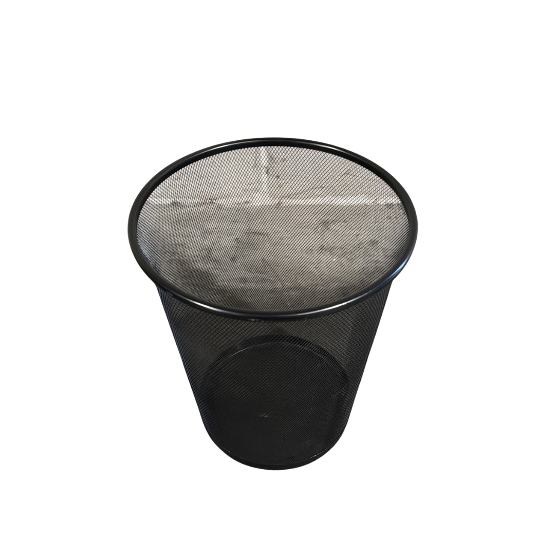 Black Metal Trash Can 12w x 14h - Image 2