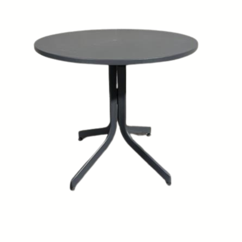 Round Café / Meeting Table – Black with Metal Base
