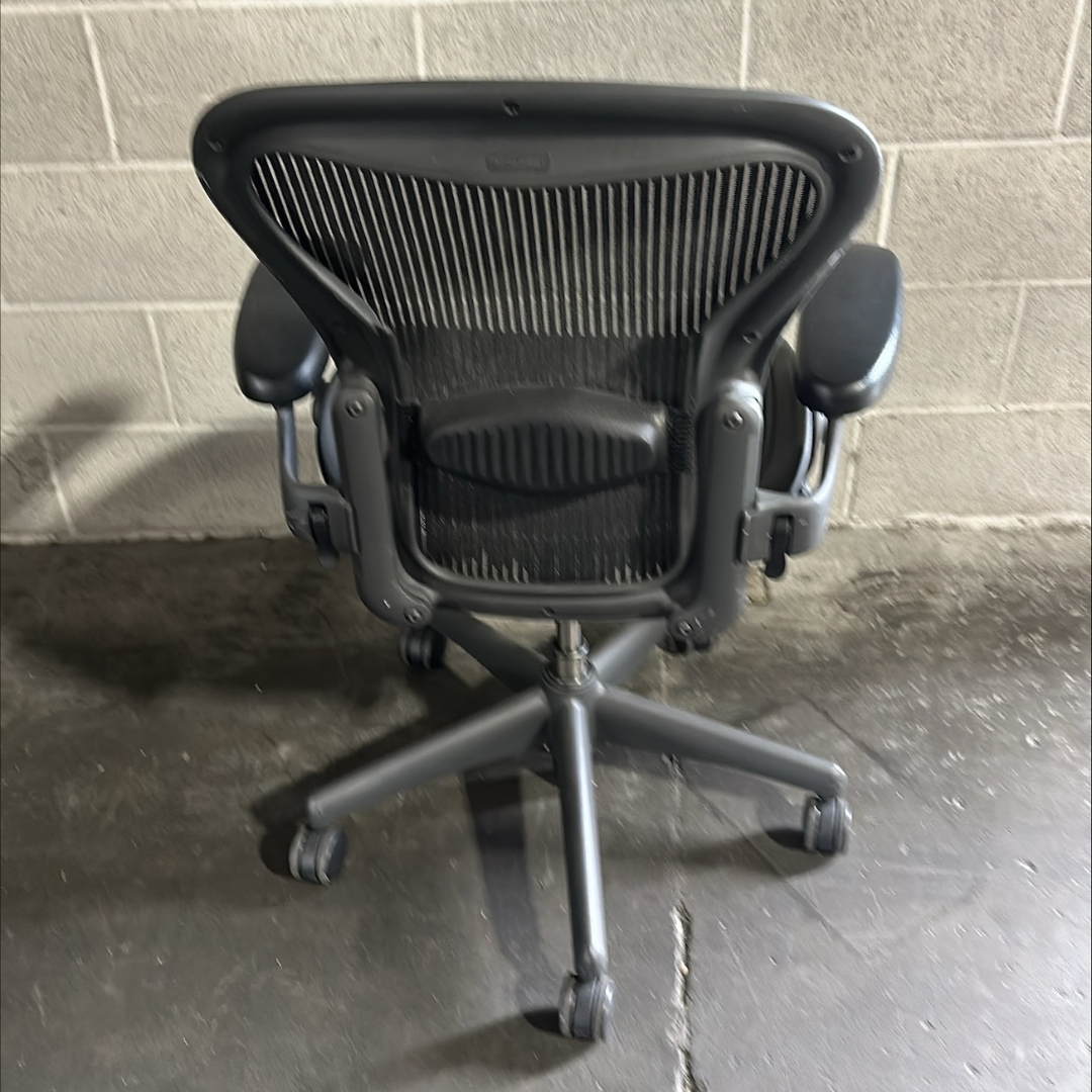 Black Herman Miller Aeron A - Black Frame, Black Mesh - Image 3