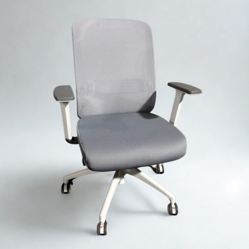 1Stop Office Ergonomic Task Chair - White and Gray