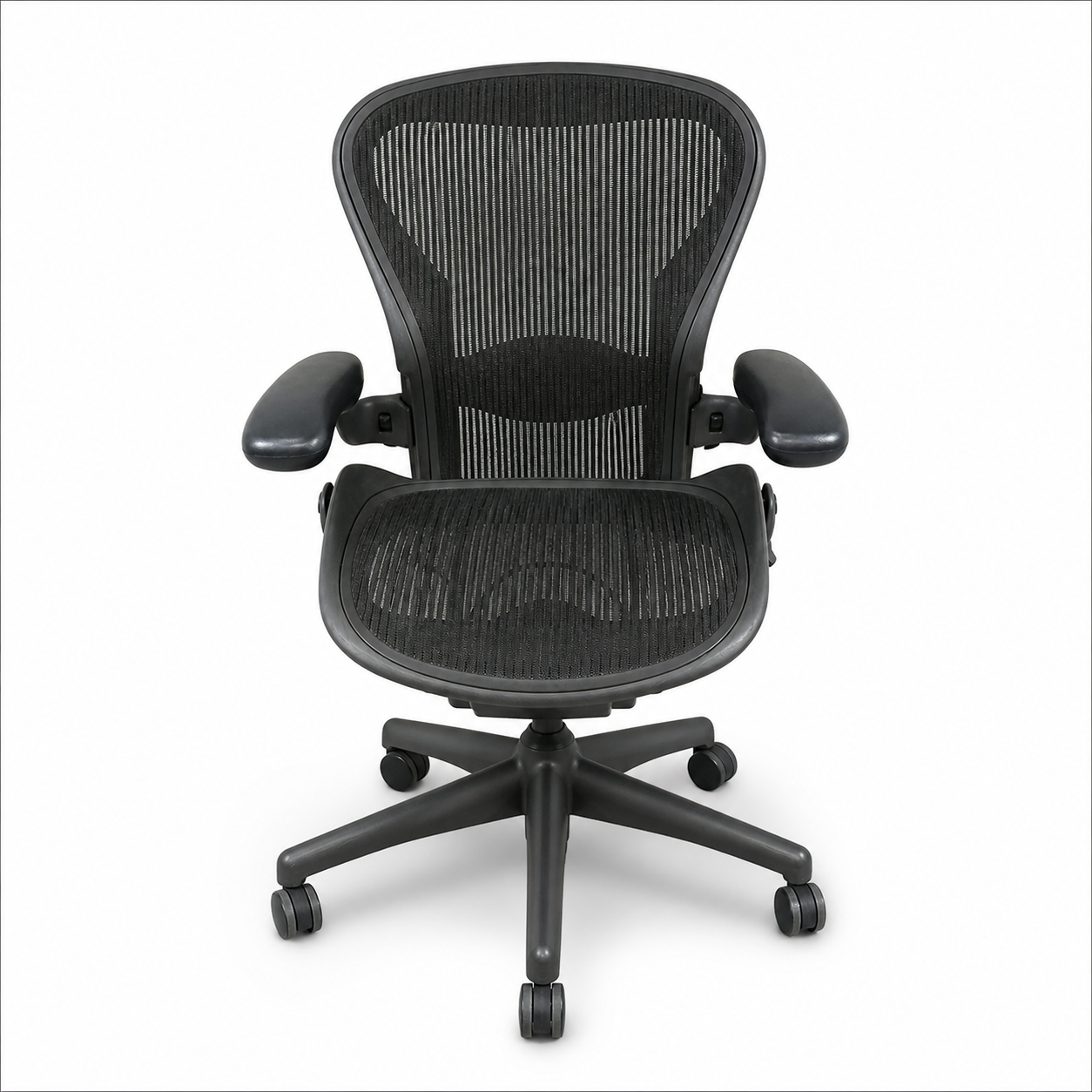 Black Herman Miller Aeron A - Black Frame, Black Mesh