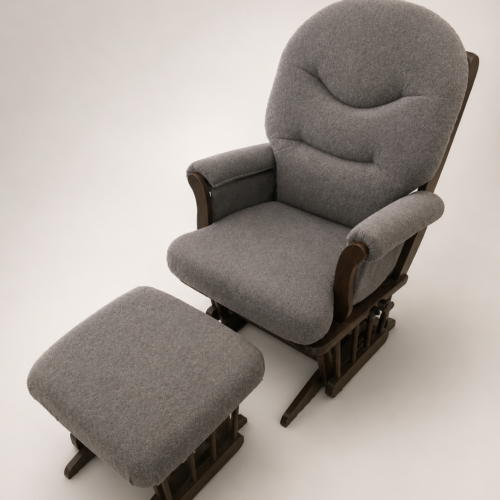 Modern Glider Chair and Ottoman Set (Mother Rocker Chair)