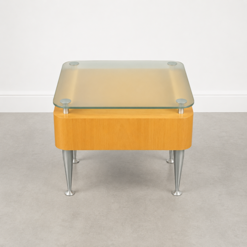 OFS Contemporary Glass Top End Table