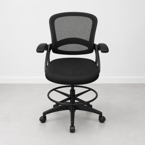 Adjustable Mesh Drafting Stool with Footrest