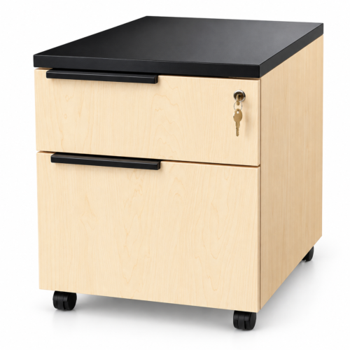 Mobile Box-file Pedestal - Maple and black