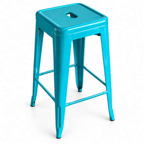 Turquoise Metal Bar Stool