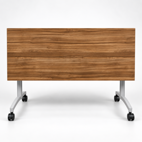 24" x 60" Mobile Training Table – Walnut Top, White Base